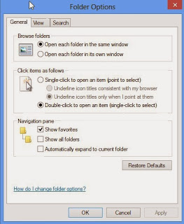 my computer folder options windows 8